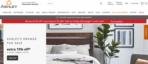 5、爱室丽家居（ashley homestore）